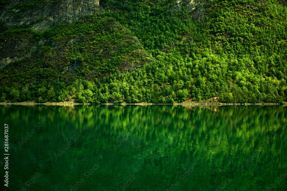 travelling norwegian fjord nature by cruise ship