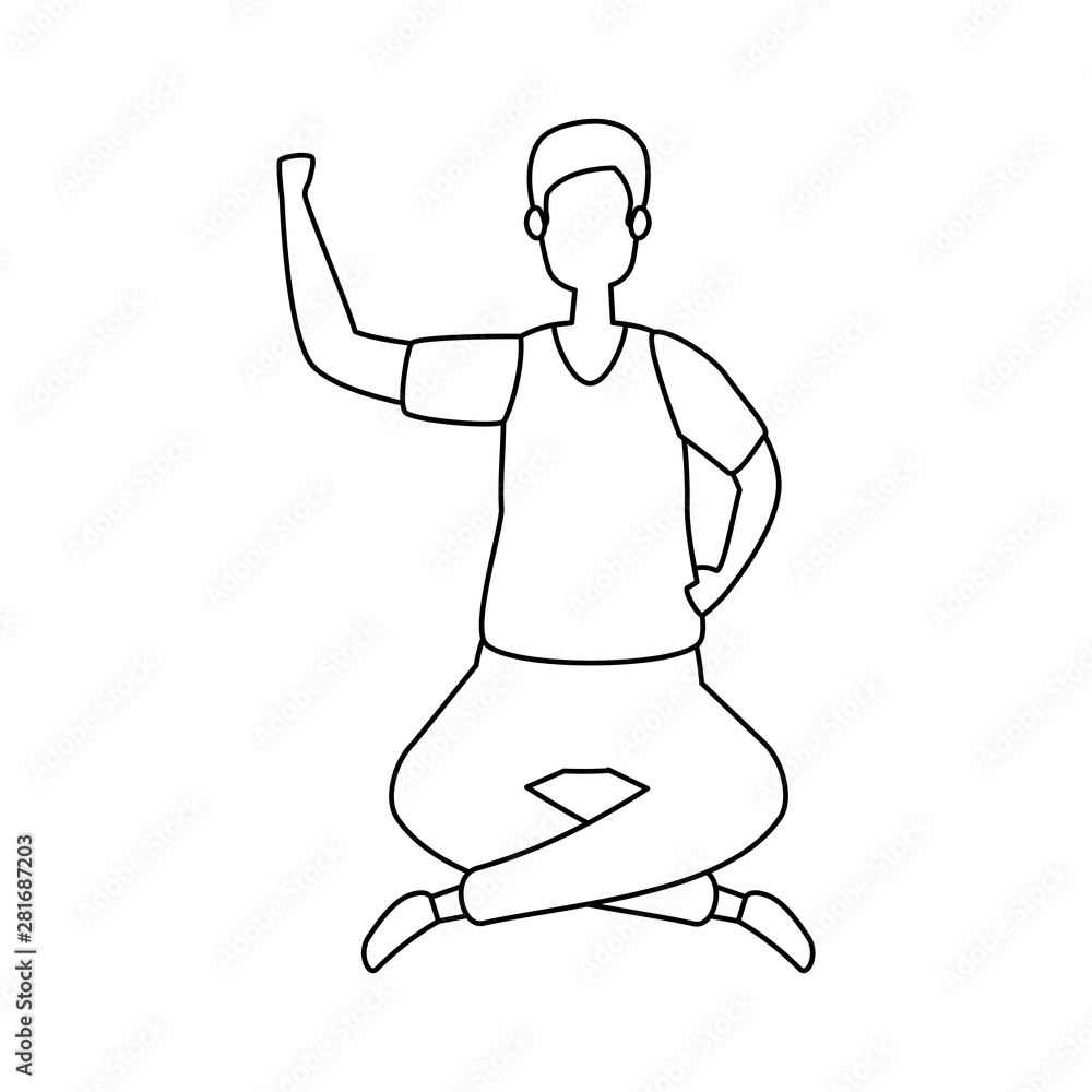 elegant businessman seated in lotus position