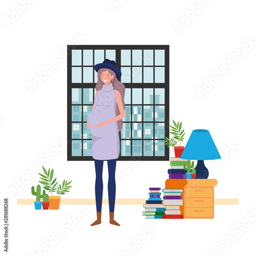 Isolated pregnant woman design vector illustration