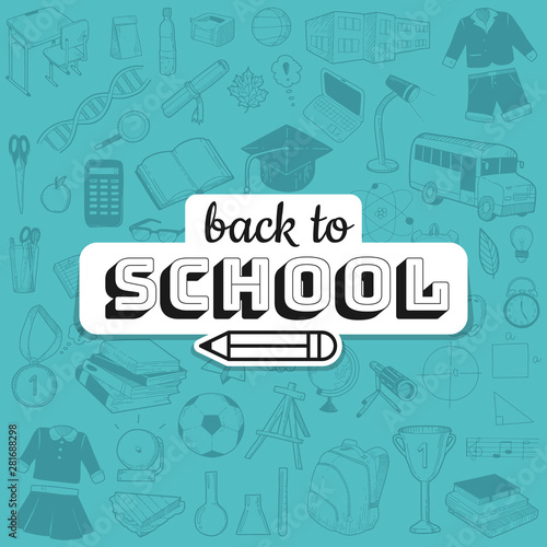 Back to school promo banner design. Vector illustration.