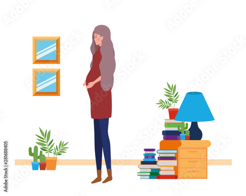 Isolated pregnant woman design vector illustration