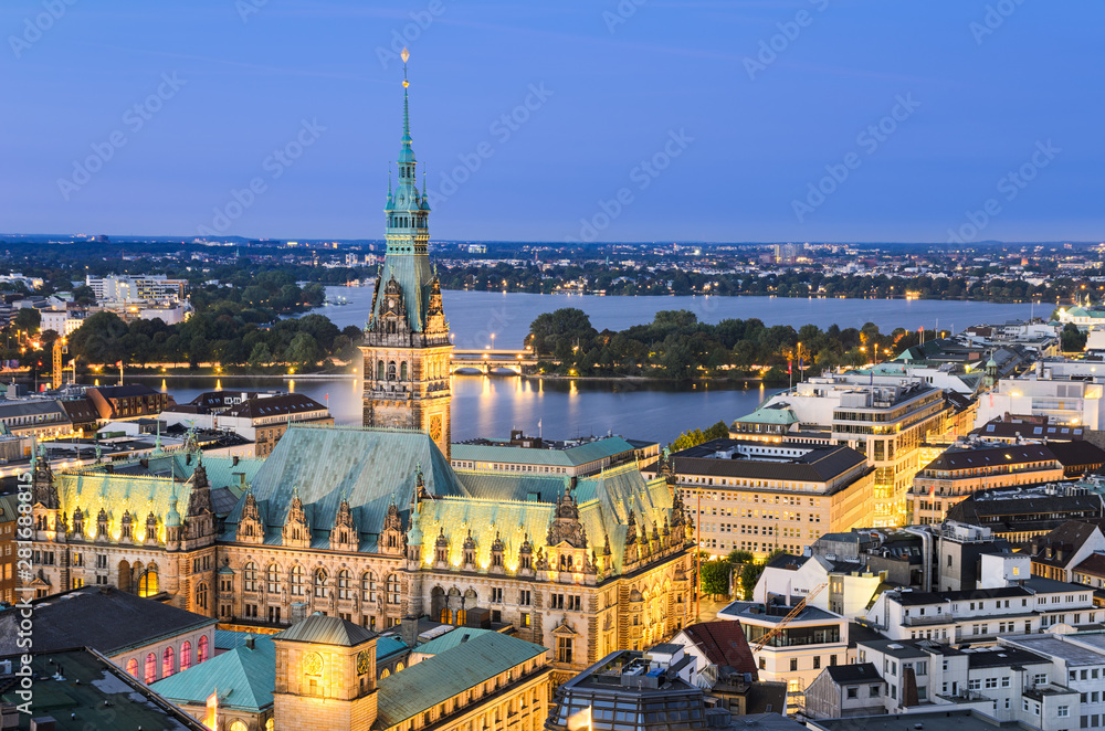 Naklejka premium City Hall of Hamburg, Germany