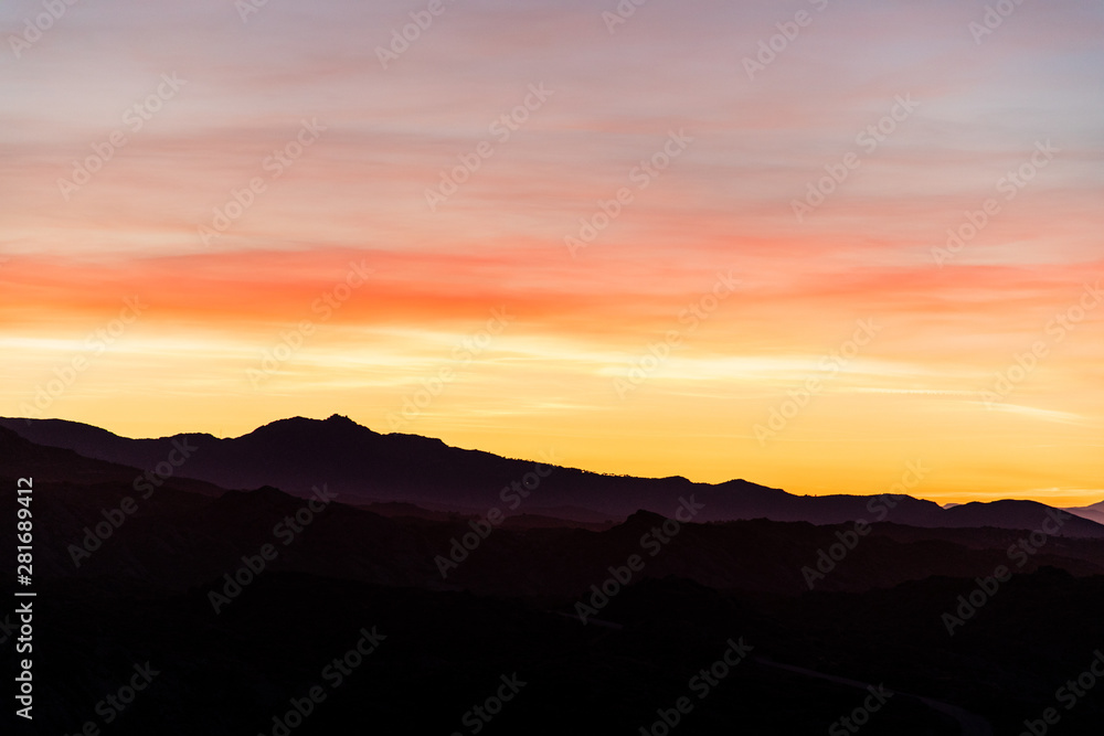 Sunset sky view with copy space at Cap de Creus