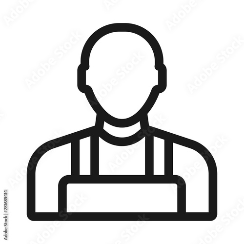 builder - minimal line web icon. simple vector illustration. concept for infographic, website or app.