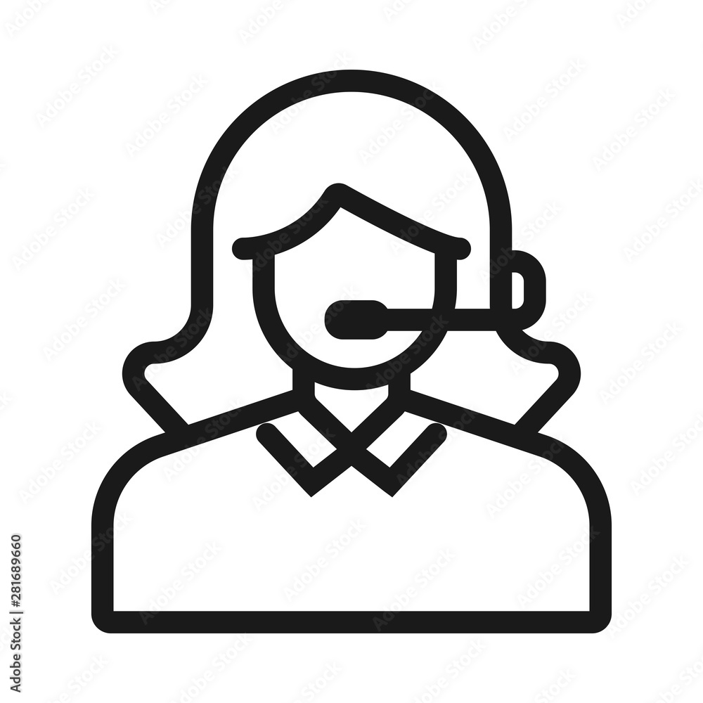 hotline operator - minimal line web icon. simple vector illustration. concept for infographic, website or app. hotline operator - minimal line web icon. simple vector illustration. concept for infographic, website or app.