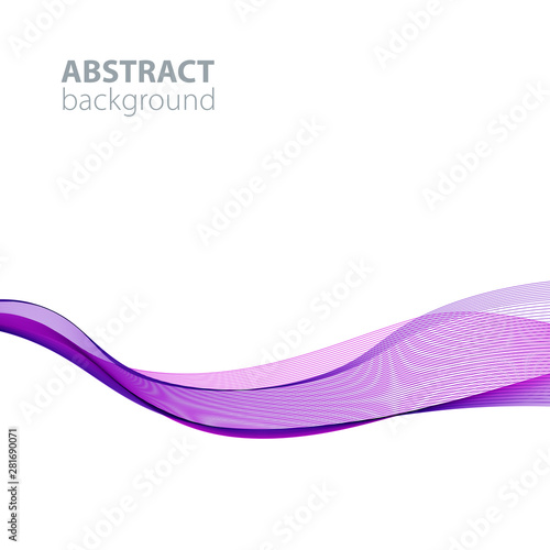 Abstract waves on the  white background. Transparent lines