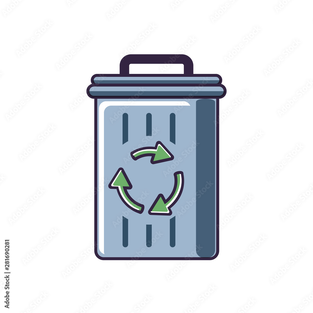 recycle bin with signaling isolated icon recycle bin with signaling isolated icon