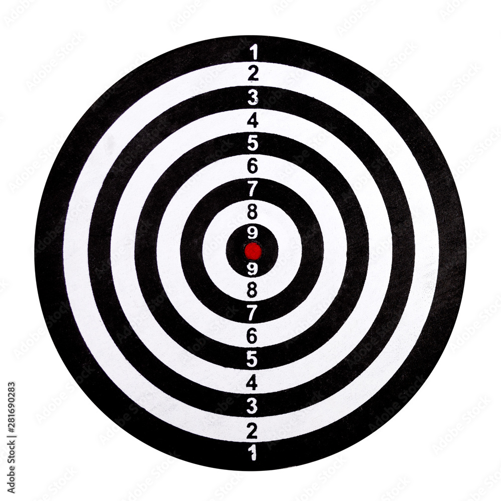 Darts target isolated on white background. Hit the target Darts target isolated on white background. Hit the target