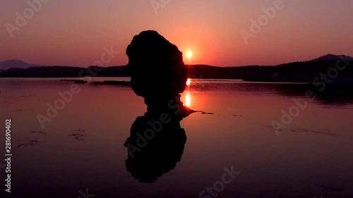 Heishi Rock in sea at dawn,  Kamome Island,  Esashi,  Hokkaido,  Japan photo