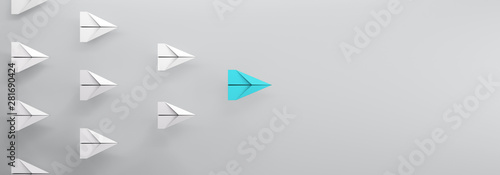 Free Download paper plane leadership concept - red paper plane leading the row - GFXLoad