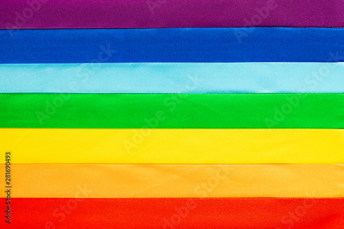 LGBT flag symbol made of satin ribbons