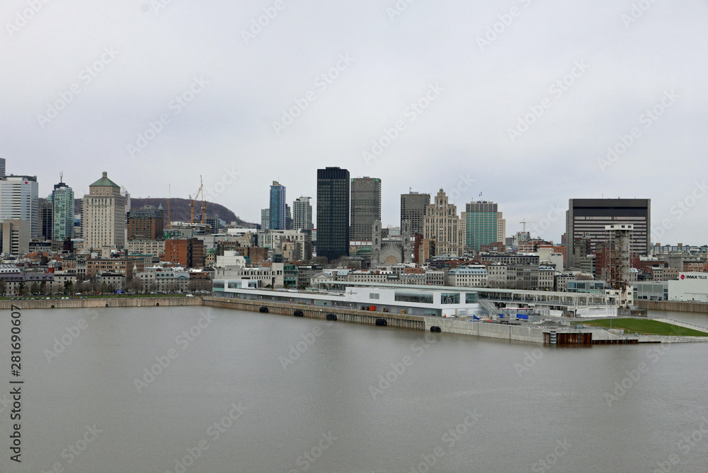 View to downtown Montreal, Québec, Canada across the river