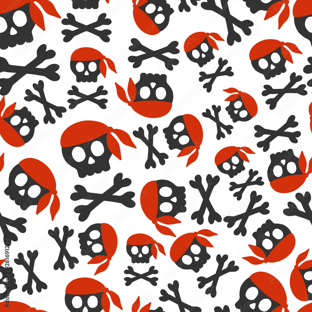 Seamless pattern with skulls