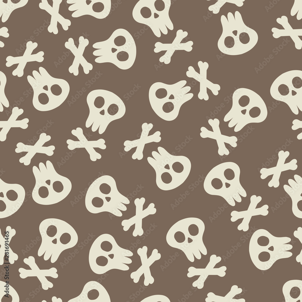 Seamless pattern background skull and bones