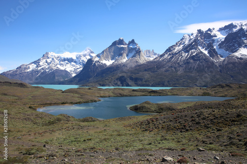 Lago Pehoe im Nationalpark Torres del Paine in Patagonien. Chile © Benshot