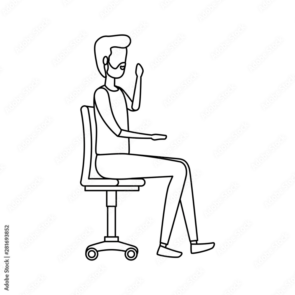 elegant businessman worker seated in office chair elegant businessman worker seated in office chair