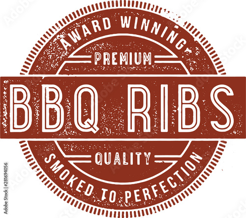 Vintage BBQ Ribs Menu Stamp