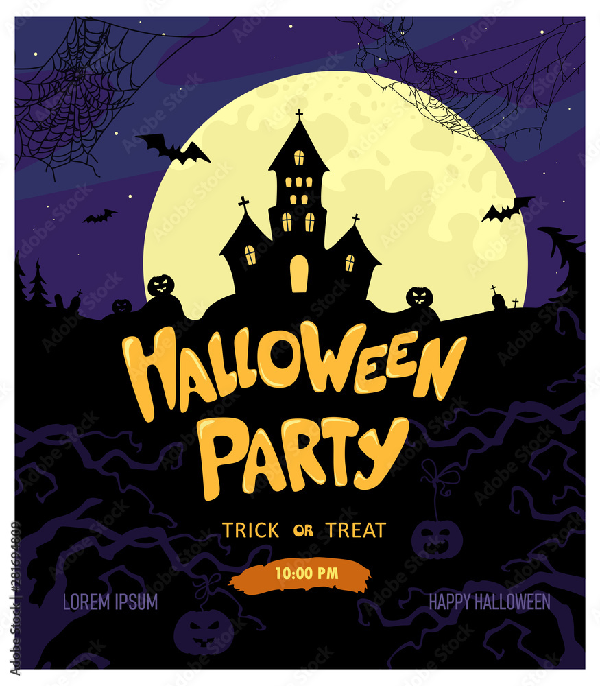 Halloween party background design. Vector illustration