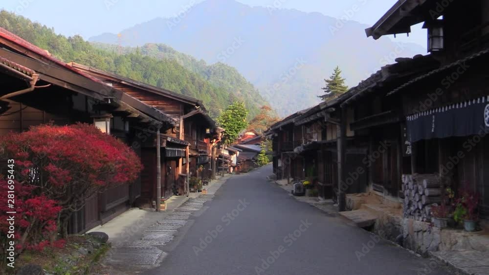 Tsumagojuku traditional buildings in autumn, Nagiso, Nagano Tsumagojuku traditional buildings in autumn, Nagiso, Nagano