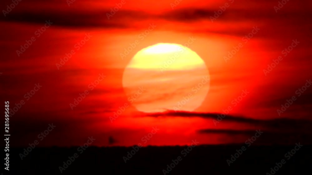 View of sunrise above sea, Hiroo, Hokkaido, Japan View of sunrise above sea, Hiroo, Hokkaido, Japan