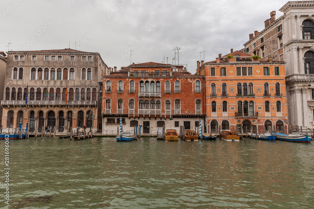 The grand Canal in Venice taken near the famous Rialto Bridge.
