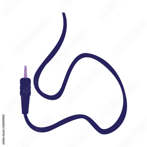 audio cable equipment on white background