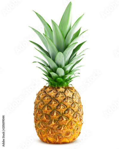 Fotografiet pineapple isolated on white background, clipping path, full depth of field