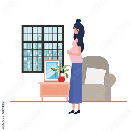 Isolated pregnant woman design vector illustration