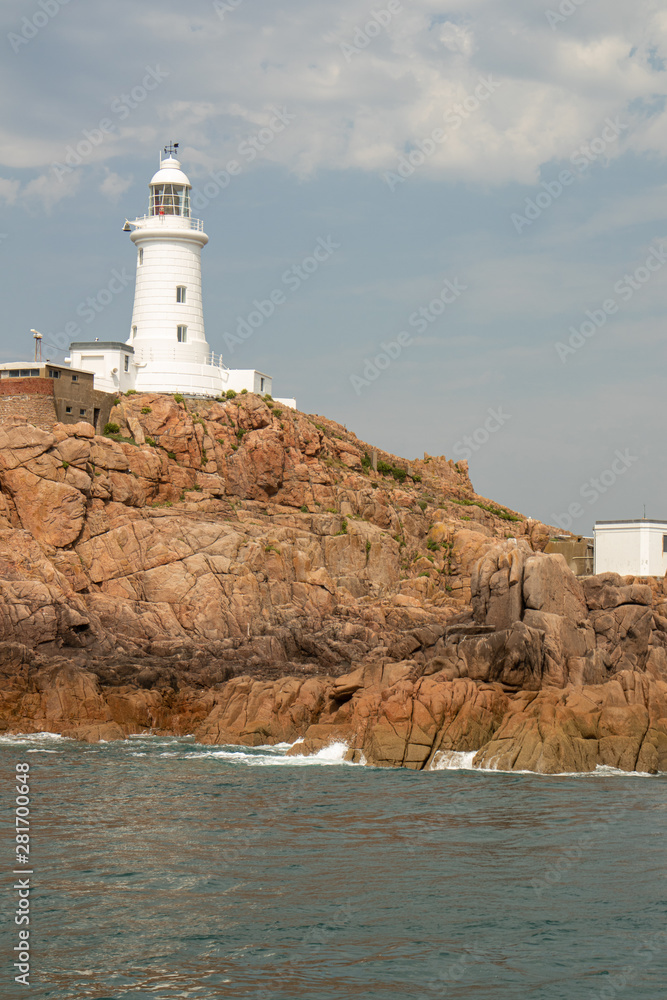 La Corbiere Lighthouse Jersey from the sea