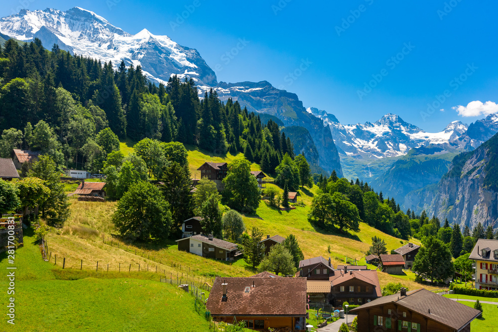 Mountain village Wengen, Switzerland
