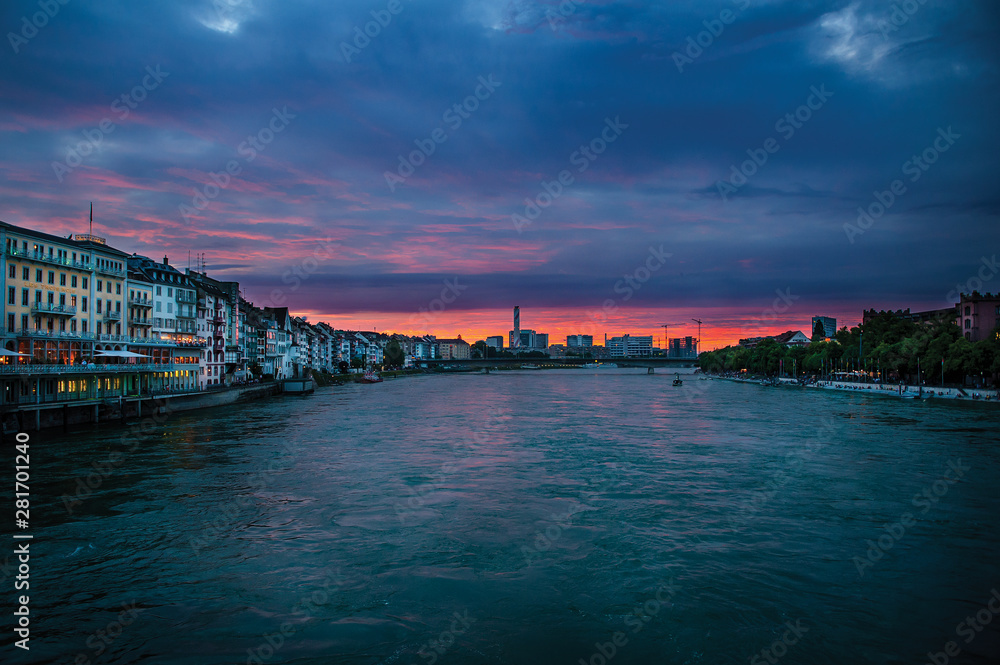 late sunset in basel