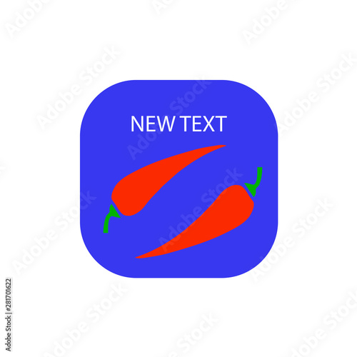 Red chili pepper, blue icon