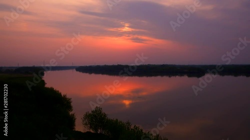 Ishikari River at spring dawn photo