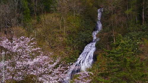 Nanataki Waterfall in spring, Kosaka, Kazuno, Akita photo