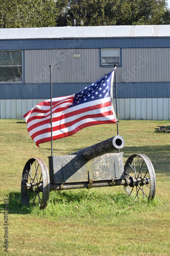 Canon with US Flag