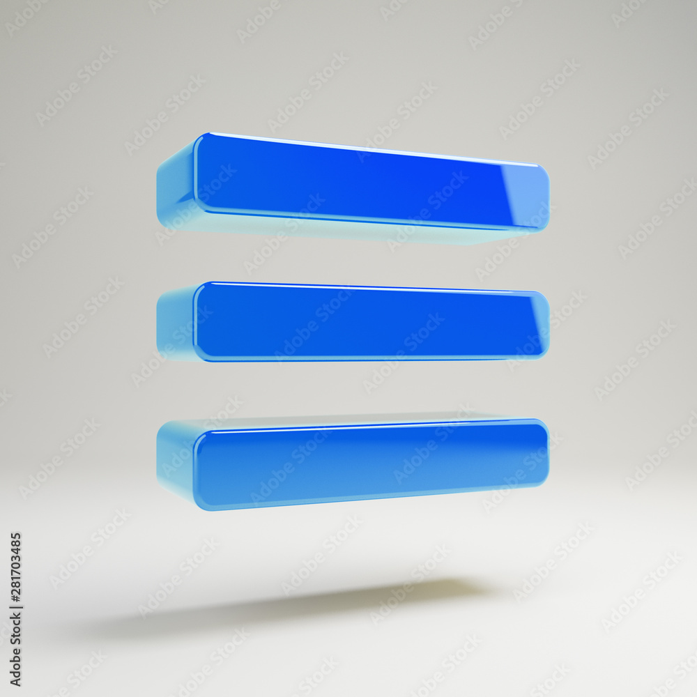 Volumetric glossy blue Bars icon isolated on white background. Volumetric glossy blue Bars icon isolated on white background.