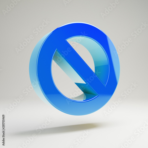 Free Download Volumetric glossy blue Ban icon isolated on white background. - GFXLoad