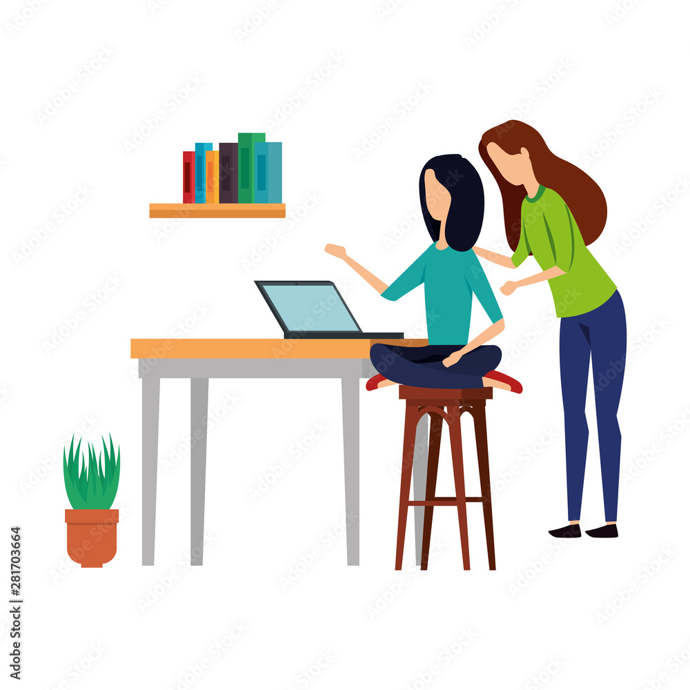 elegant businesswomen workers in the office elegant businesswomen workers in the office
