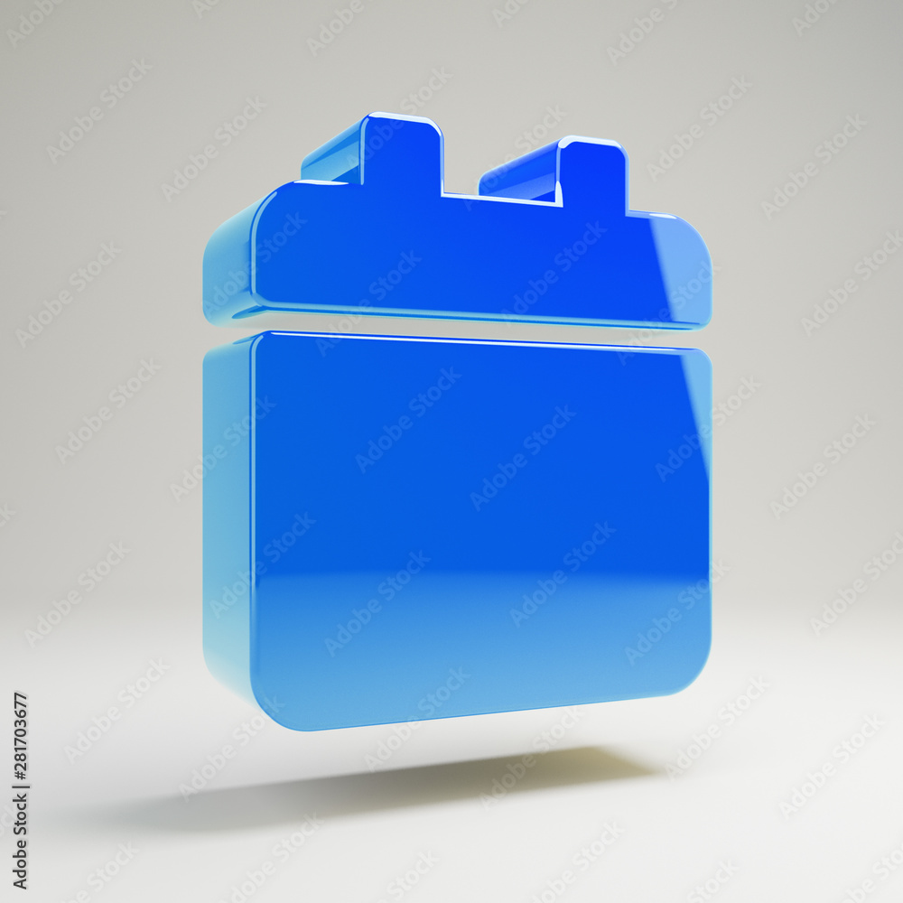 Volumetric glossy blue Calendar icon isolated on white background. Volumetric glossy blue Calendar icon isolated on white background.