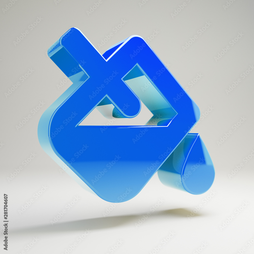 Volumetric glossy blue Fill Drip icon isolated on white background. Volumetric glossy blue Fill Drip icon isolated on white background.