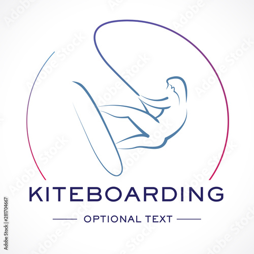 Kitesurfing Logo and Text for Designs