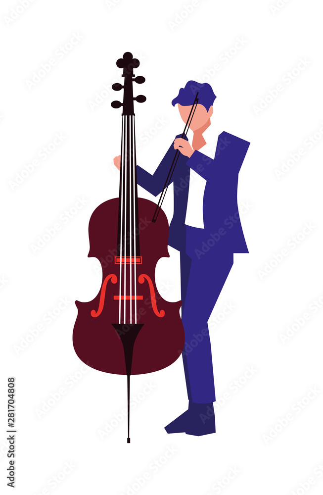 Plakat musician man cello playing music