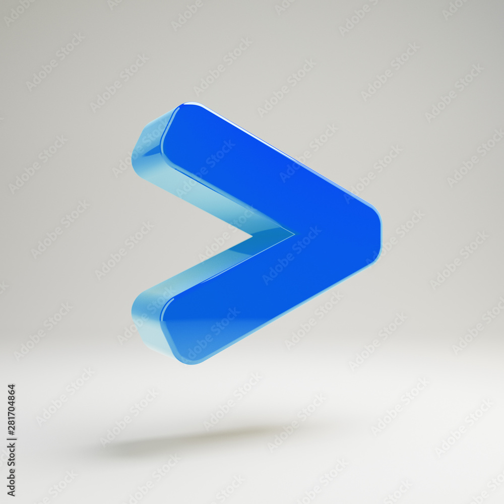 Volumetric glossy blue Greater Than icon isolated on white background. Volumetric glossy blue Greater Than icon isolated on white background.