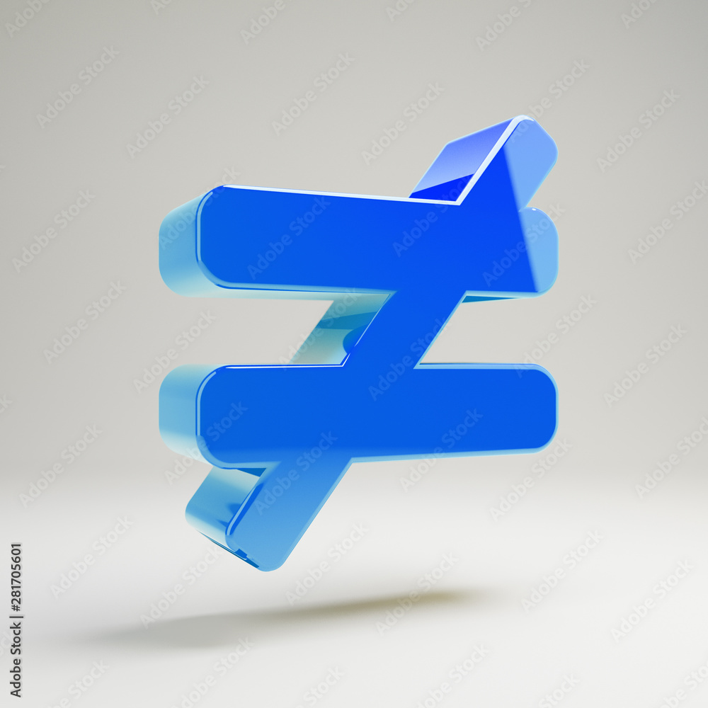 Volumetric glossy blue Not Equal icon isolated on white background. Volumetric glossy blue Not Equal icon isolated on white background.