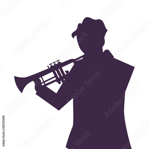 musician man trumpet playing instrument