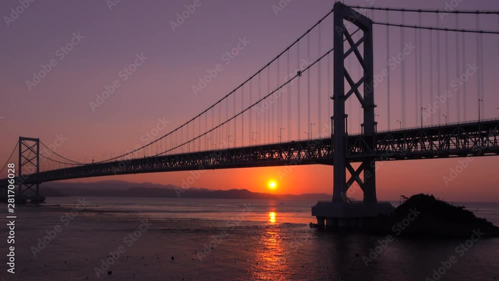 Sunrise over Great Naruto Bridge, Naruto, Shikoku, Tokushima Sunrise over Great Naruto Bridge, Naruto, Shikoku, Tokushima