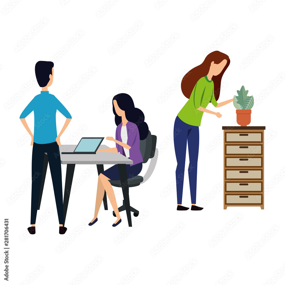 elegant business people working in the office elegant business people working in the office