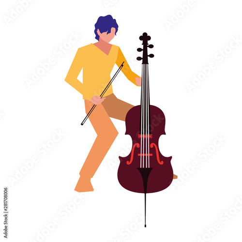 musician man cello playing music