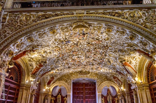 Ornate Ceiling Door Santo Domingo de Guzman Church Oaxaca Mexico