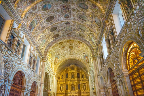 Ornate Ceiling Altar Santo Domingo de Guzman Church Oaxaca Mexico